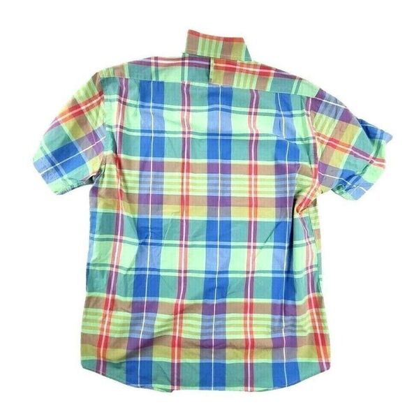 Lincs Button Front Shirt Men's Colorful Plaid Shor - Picture 2 of 6